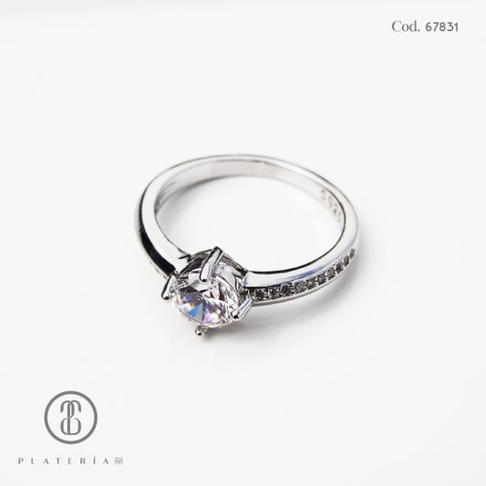 ANILLO RODINADO COMPROMISO PLATA.925