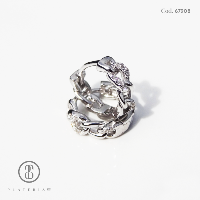 HUGGIE RODINADO CHAIN 12MM PLATA.925