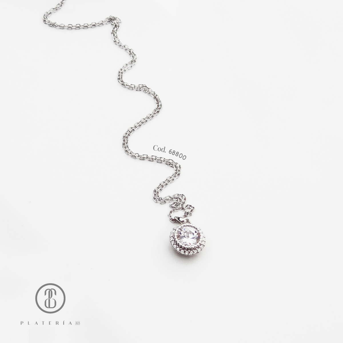 GARGANTILLA RODINADA ZIRCON PLATA.925