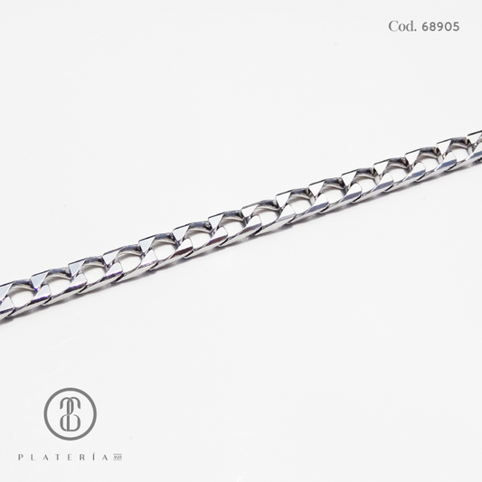 CADENA RODINADA MARTILLADA 60CM PLATA.925