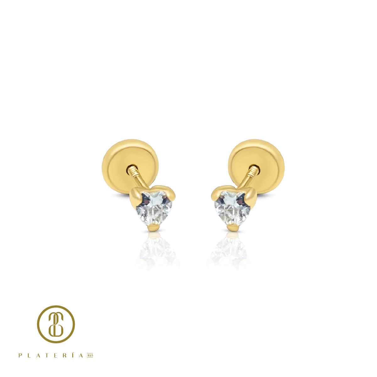 69956 ARETE CORAZON ZIRCON 3MM ORO 10K