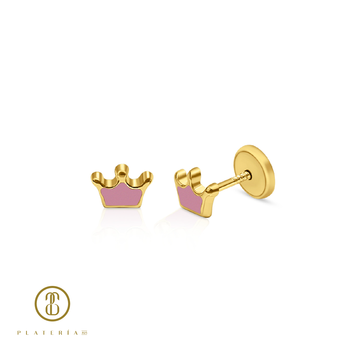 ARETE CORONA ROSA ORO 10K