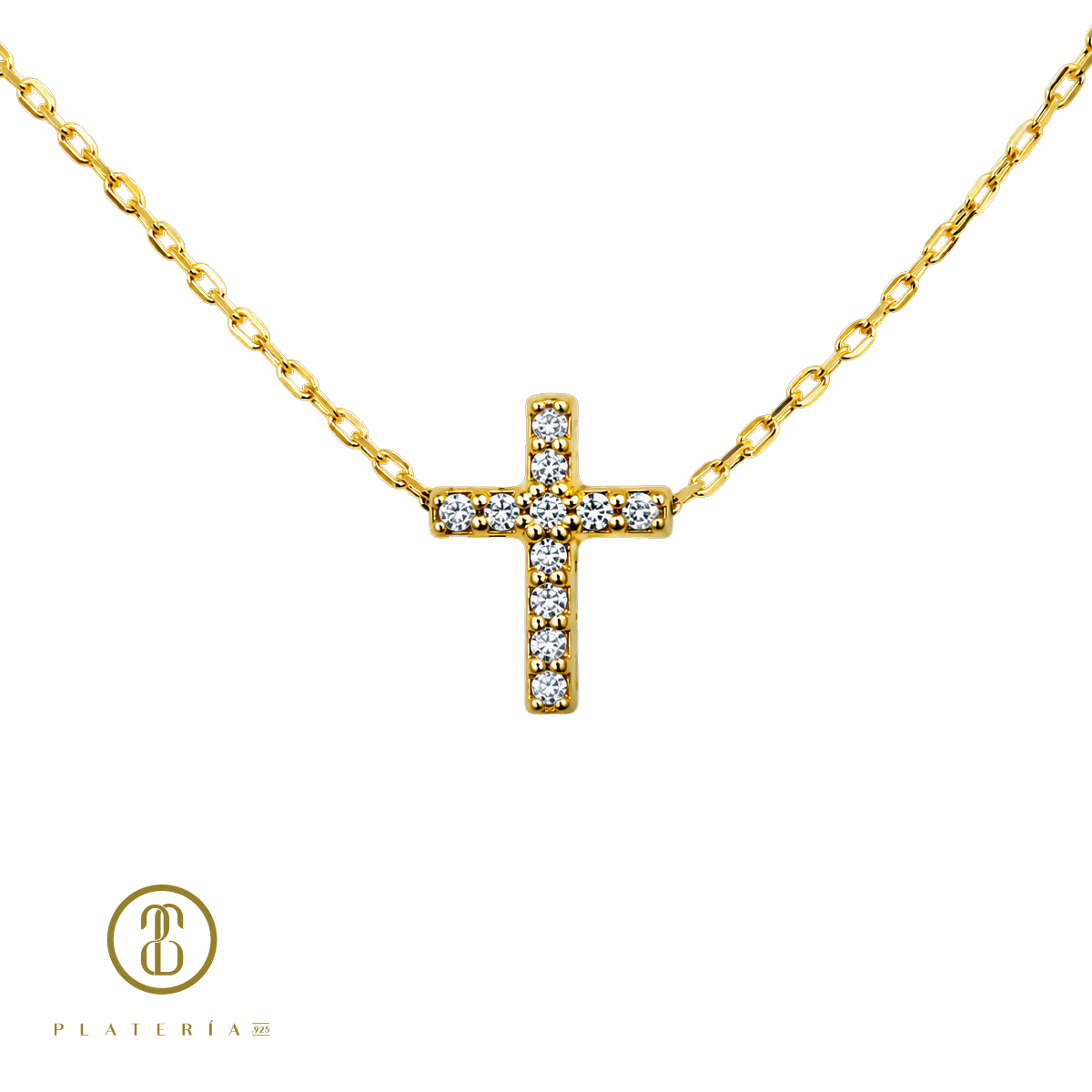 70017 GARGANTILLA ZIRCON BISELADO ORO 10K