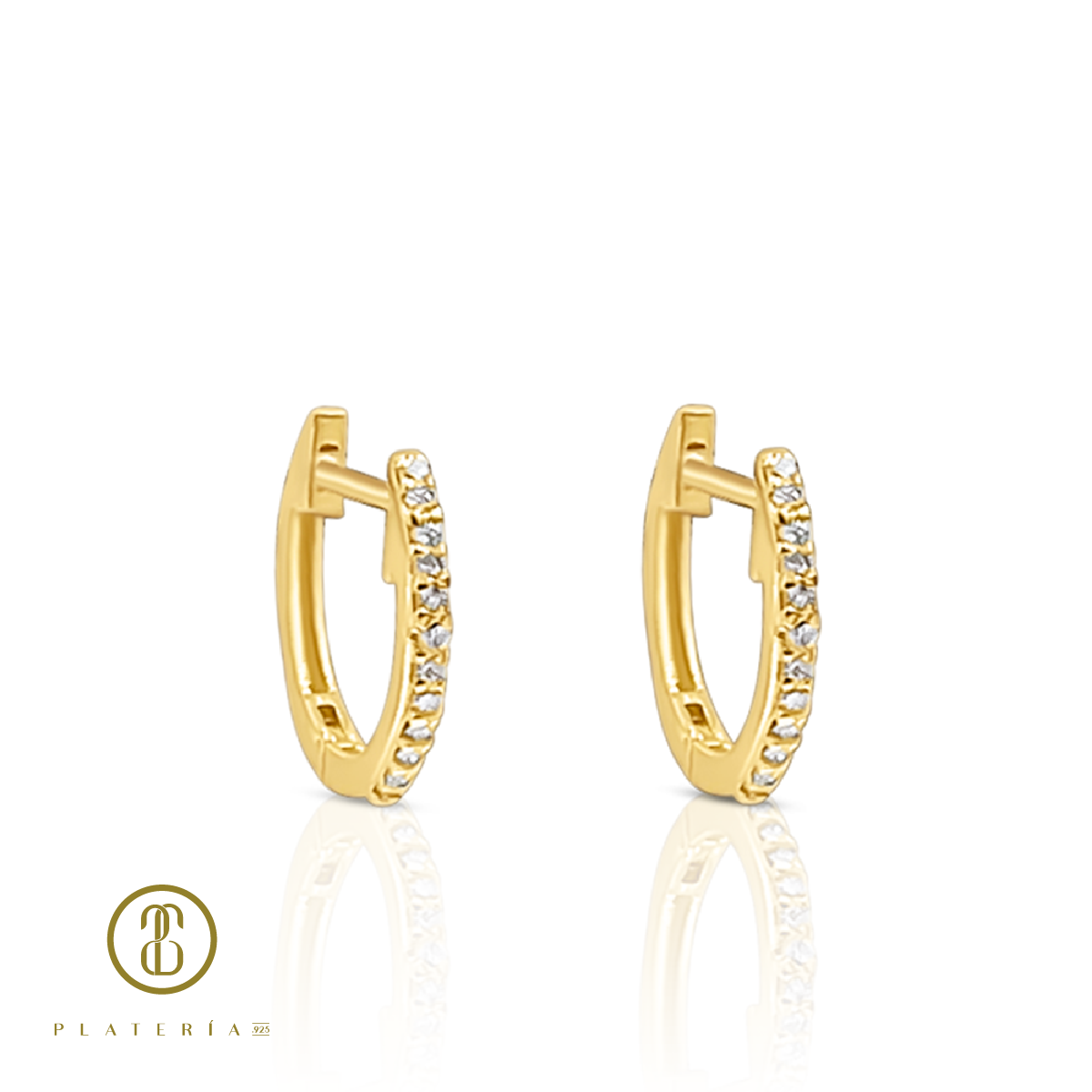 70025 HUGGIE ZIRCON ORO 10K