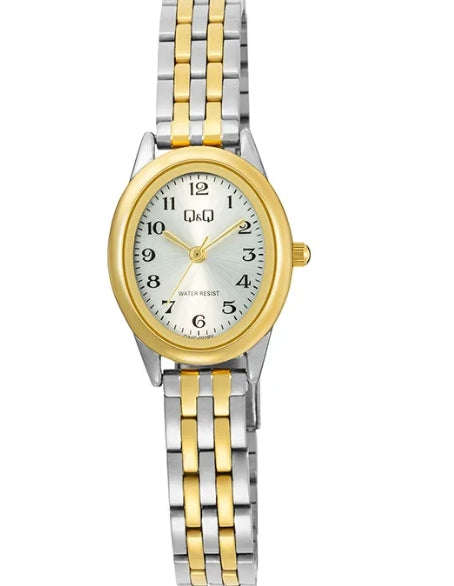 70041 RELOJ QQ OVALADO METAL COMBINADO