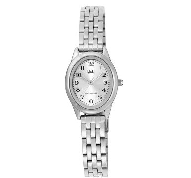 70045 RELOJ QQ OVALADO METAL PLATEADO