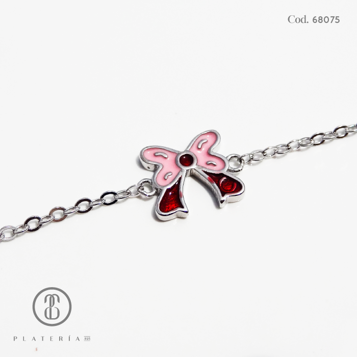 PULSERA RODINADA NIÑA LAZO 14*3CM PLATA.925