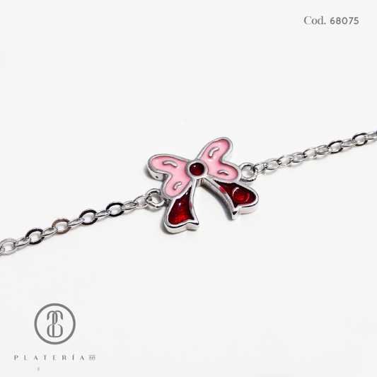 PULSERA RODINADA NIÑA LAZO 14*3CM PLATA.925