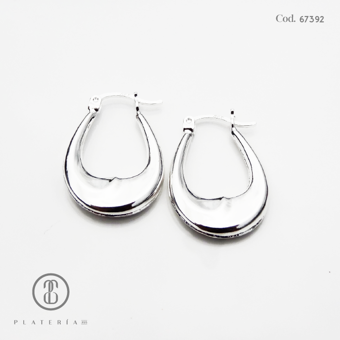 ARGOLLA OVALADA LISA 15MM PLATA.925