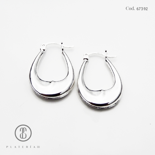 ARGOLLA OVALADA LISA 15MM PLATA.925