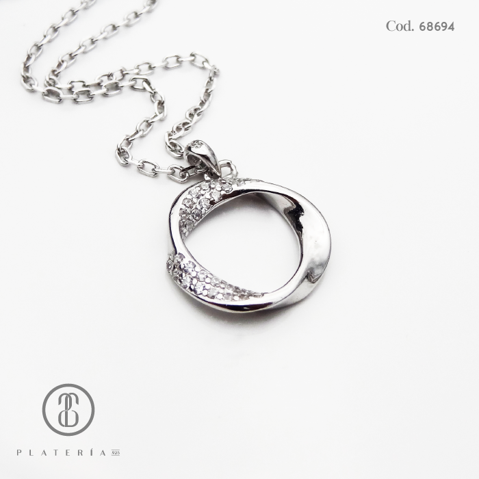 JUEGO RODINADO CIRCULO PLATA.925