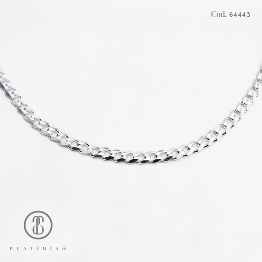 CADENA 60CM MARTILLADA PLATA.925