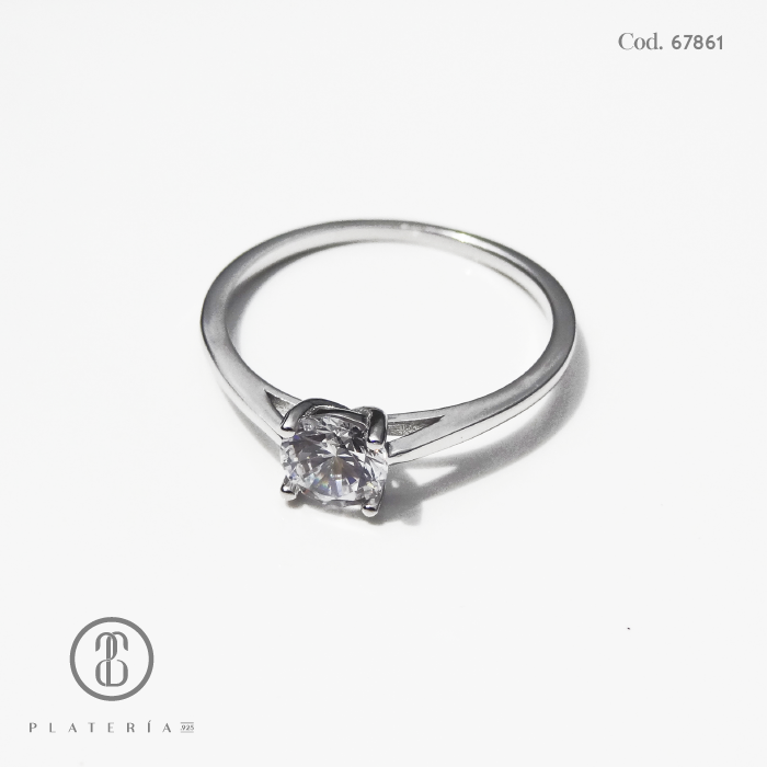 ANILLO RODINADO COMPROMISO PLATA.925