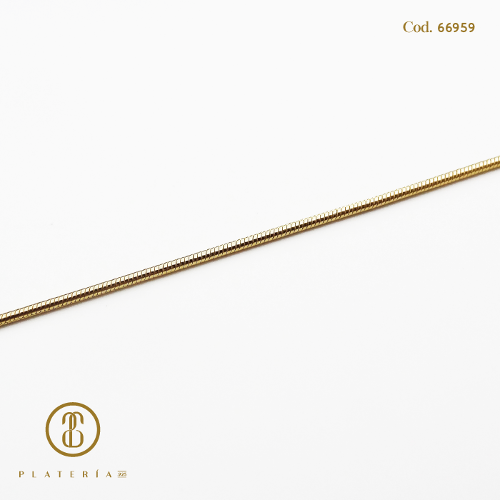 CADENA 45CM COLA RATA DORADA BAÑO 14K PLATA.925