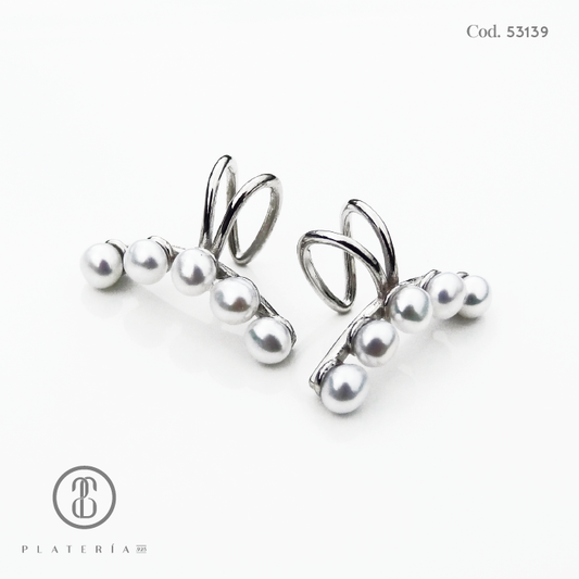 ARETE ESCALADOR PERLA CULTIVADA PLATA.925