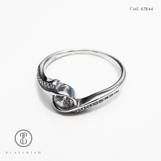 ANILLO RODINADO COMPROMISO PLATA.925