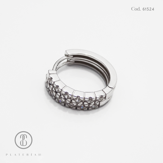 HUGGIE RODINADO CIRCON PLATA.925