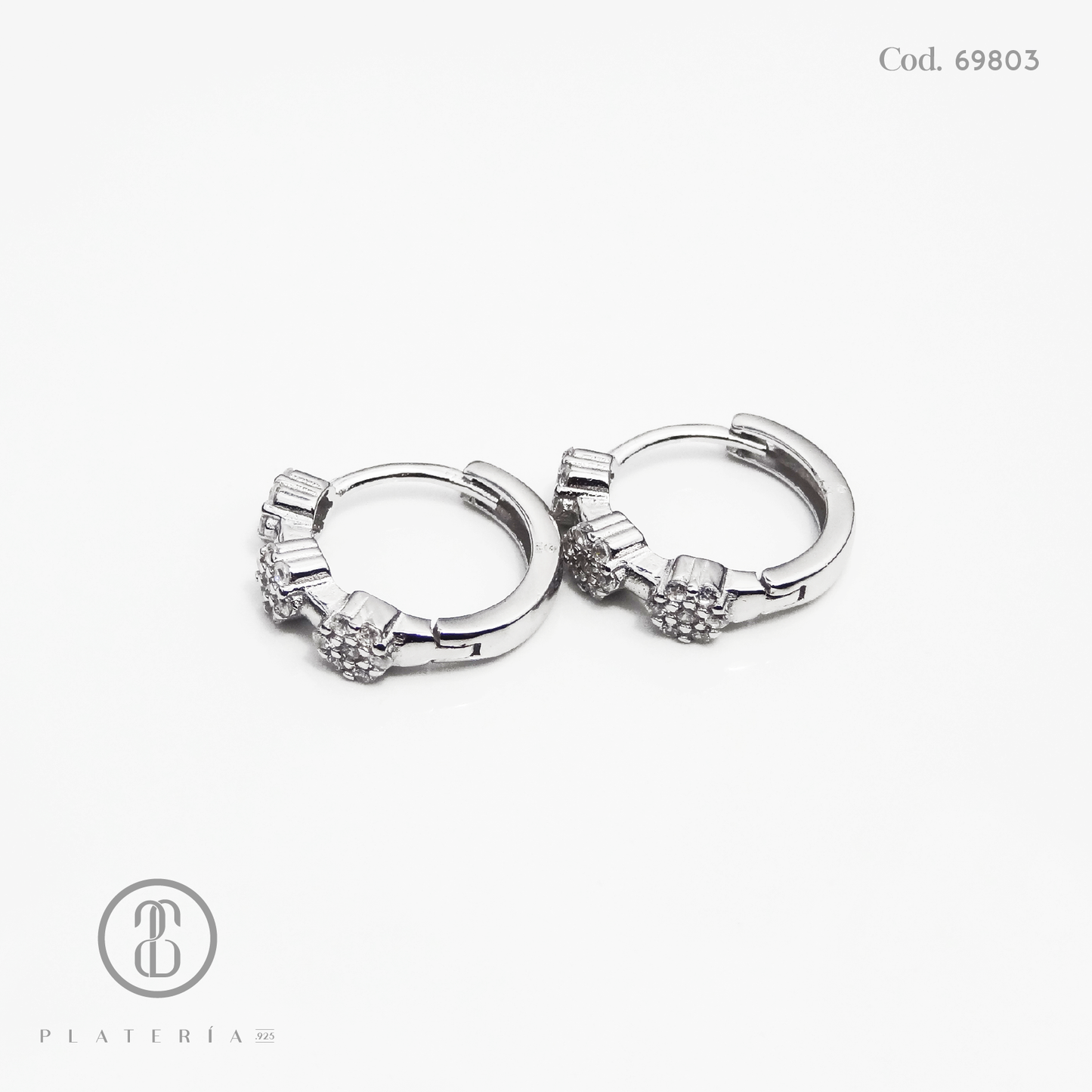 HUGGIE RODINADO FLORES PLATA.925