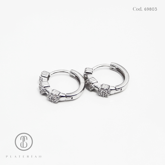 HUGGIE RODINADO FLORES PLATA.925