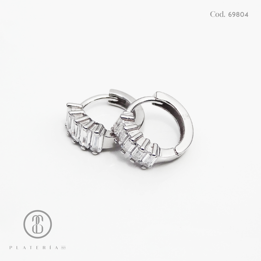HUGGIE RODINADO BAGUETTE 15MM PLATA.925