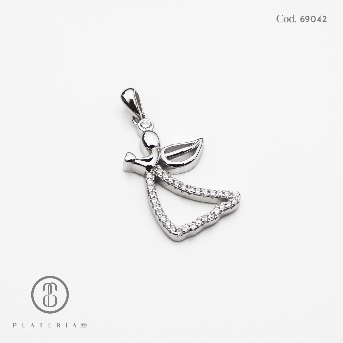 DIJE RODINADO ANGEL PLATA.925