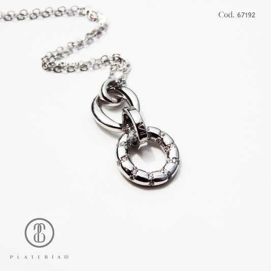 GARGANTILLA RODINADA CIRCULO LISO PLATA.925