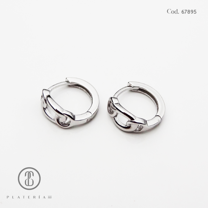 HUGGIE RODINADO 12MM CHAIN PLATA.925