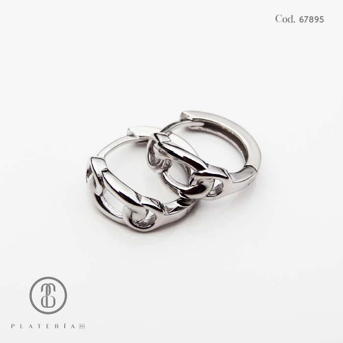 HUGGIE RODINADO 12MM CHAIN PLATA.925