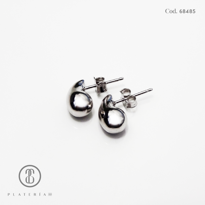 ARETE RODINADO GOTA 12MM PLATA.925