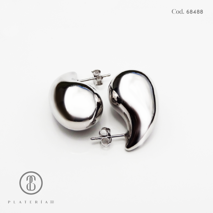 ARETE RODINADO GOTA 24MM PLATA.925