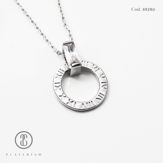 GARGANTILLA RODINADA CIRCULO PLATA.925