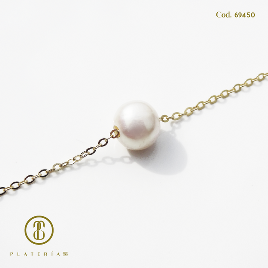 GARGANTILLA DORADA BAÑO 14K 40*5CM 6MM PLATA.925