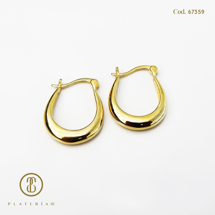 ARGOLLA 20MM DORADO BAÑO 14K PLATA.925