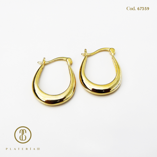 ARGOLLA 20MM DORADO BAÑO 14K PLATA.925