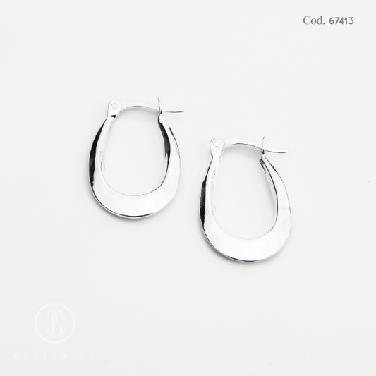 ARGOLLA OVALADA 14MM PLATA.925