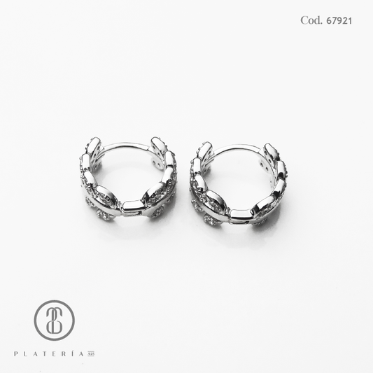 HUGGIE RODINADO HOJITAS PLATA.925