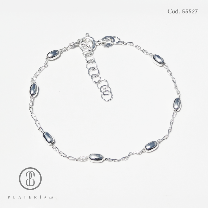 PULSERA BOLITAS 17*2CM PLATA.925
