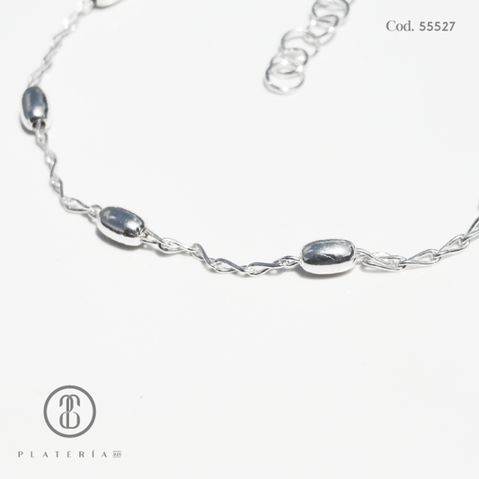 PULSERA BOLITAS 17*2CM PLATA.925