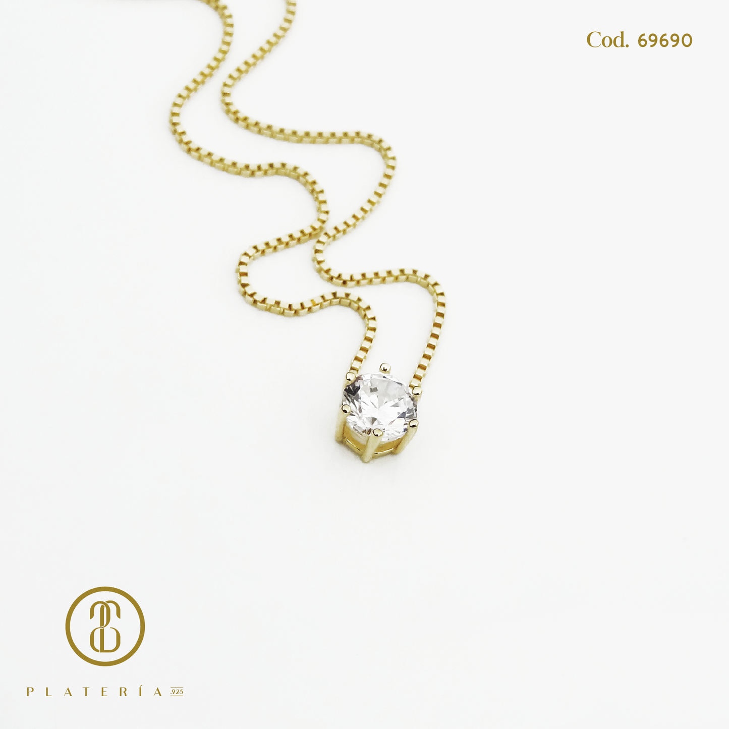 GARGANTILLA DORADA BAÑO 14K ZIRCON 5MM PLATA.925