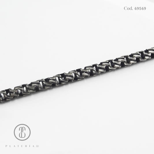 PULSERA OXIDADO 21CM PLATA.925