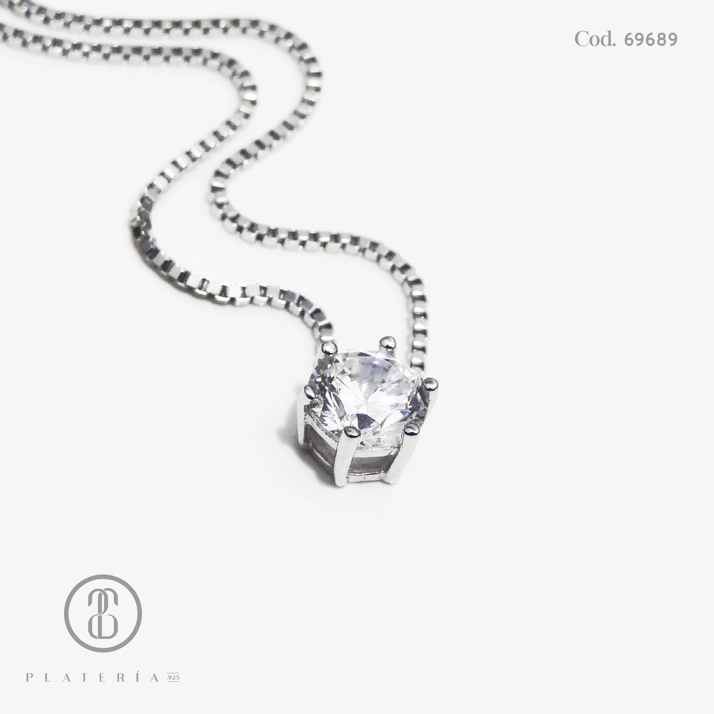 GARGANTILLA RODINADA ZIRCON BLANCO 5MM PLATA.925