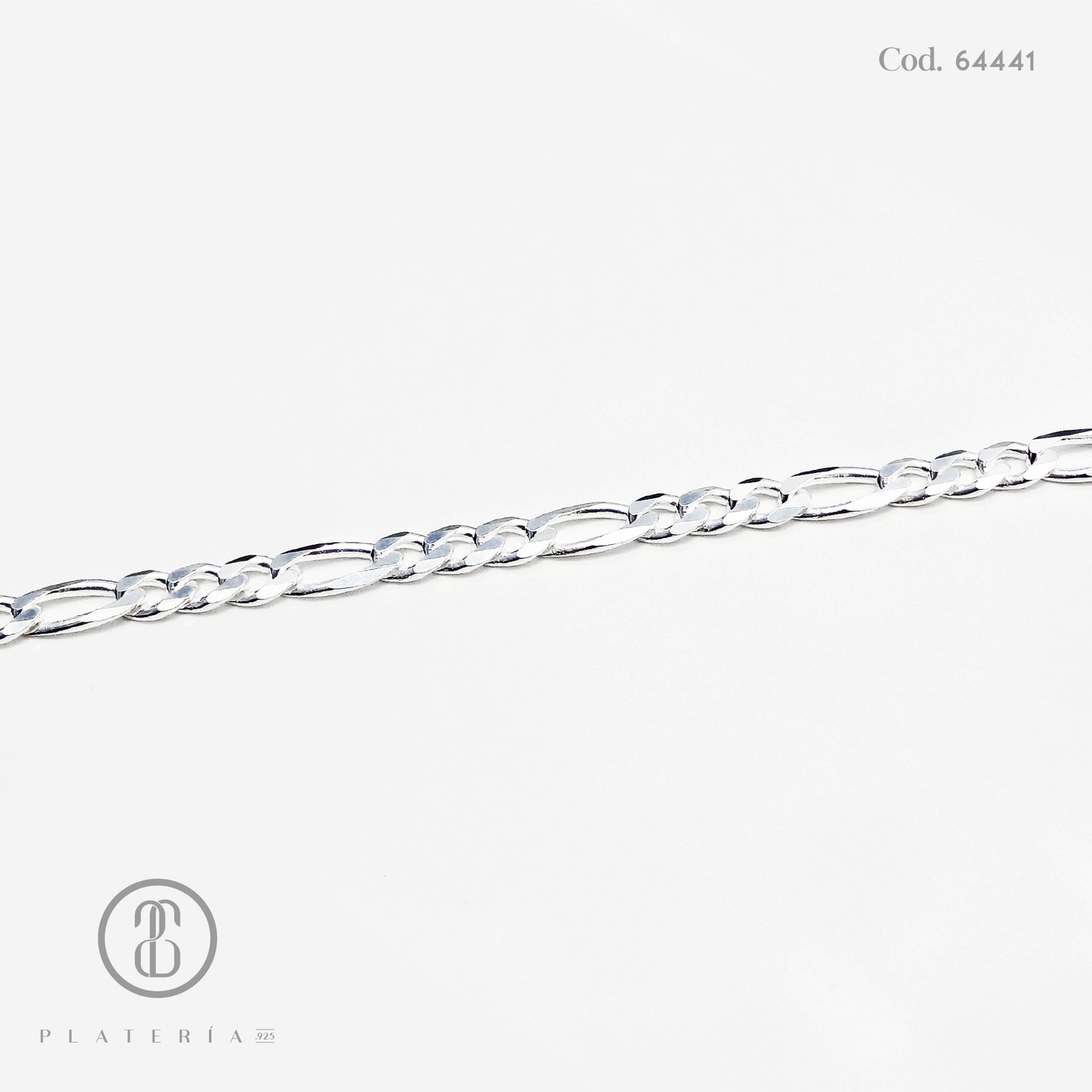 CADENA FIGARO 60CM PLATA.925