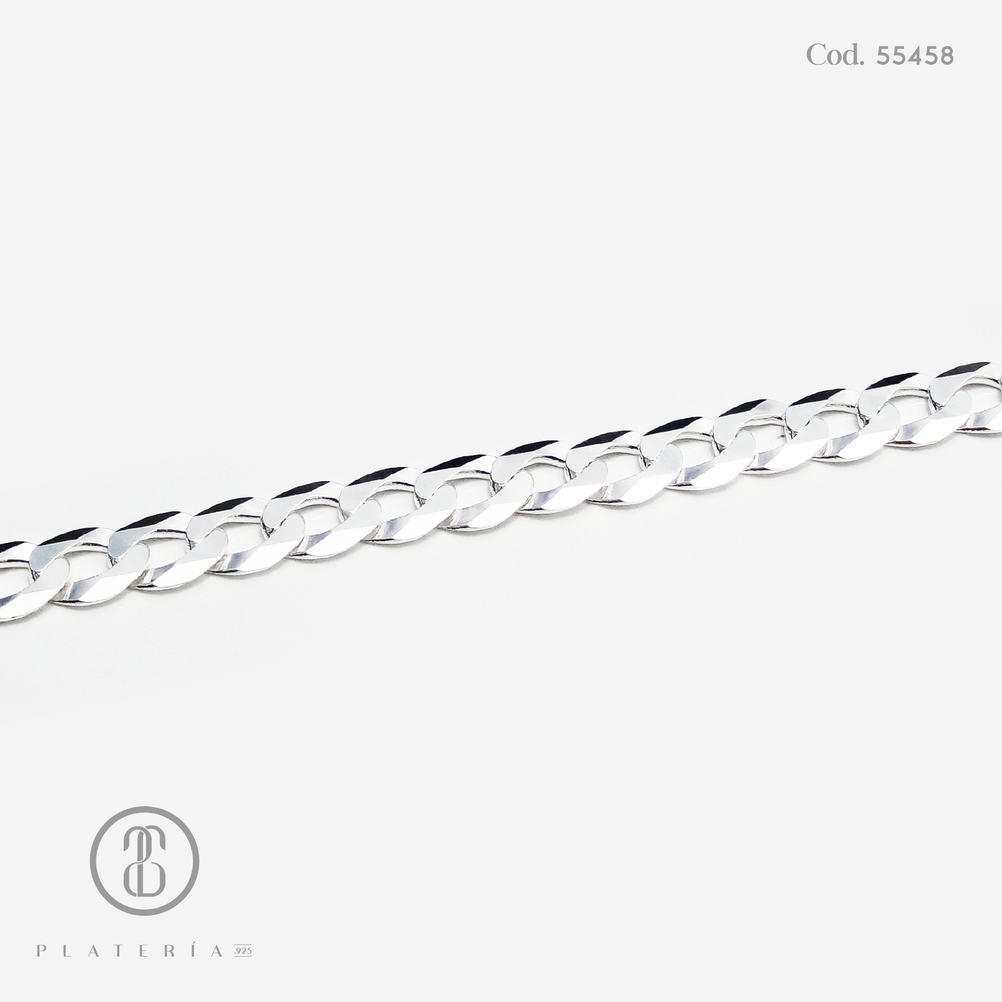 CADENA MARTILLADA 60CM PLATA.925