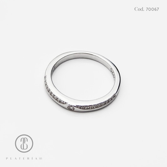 ANILLO RODINADO COMPROMISO DUO ZIRCON PLATA.925