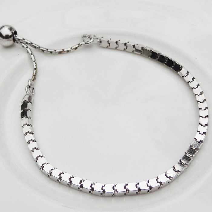 PULSERA BF CUADRITOS PLATA.925