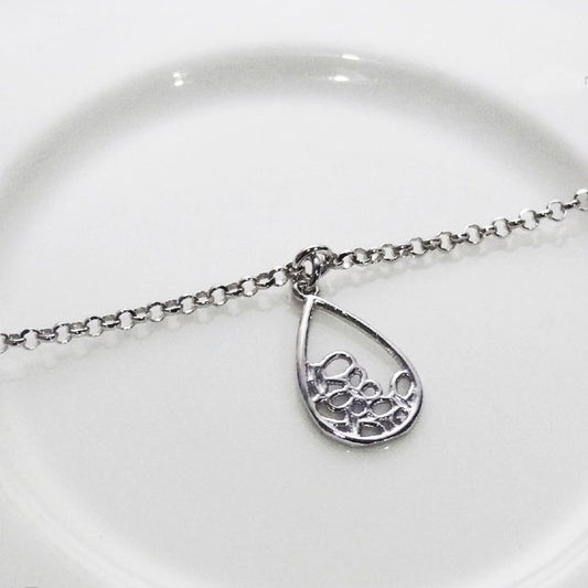 PULSERA RODINADA GOTA PLATA.925