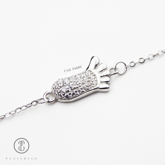 PULSERA PIECITO RODINADO PLATA.925