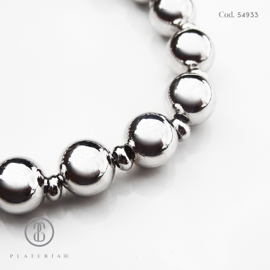 PULSERA RODINADA BOLAS PLATA.925