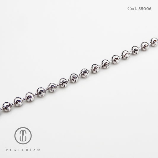 PULSERA RODINADA BOLITAS PLATA.925