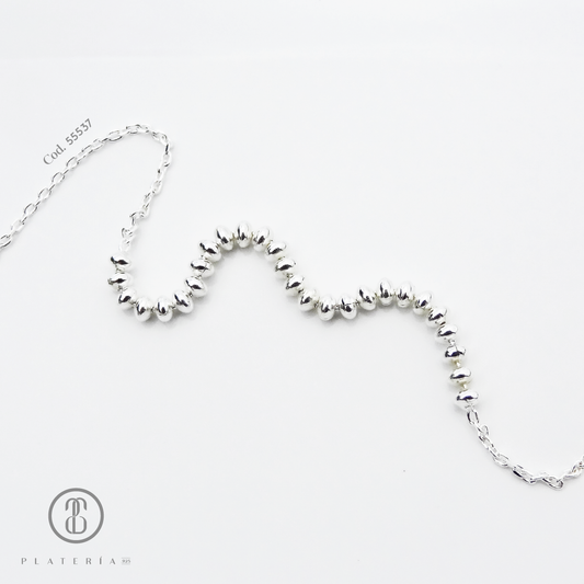 PULSERA PELOTITAS PLATA.925